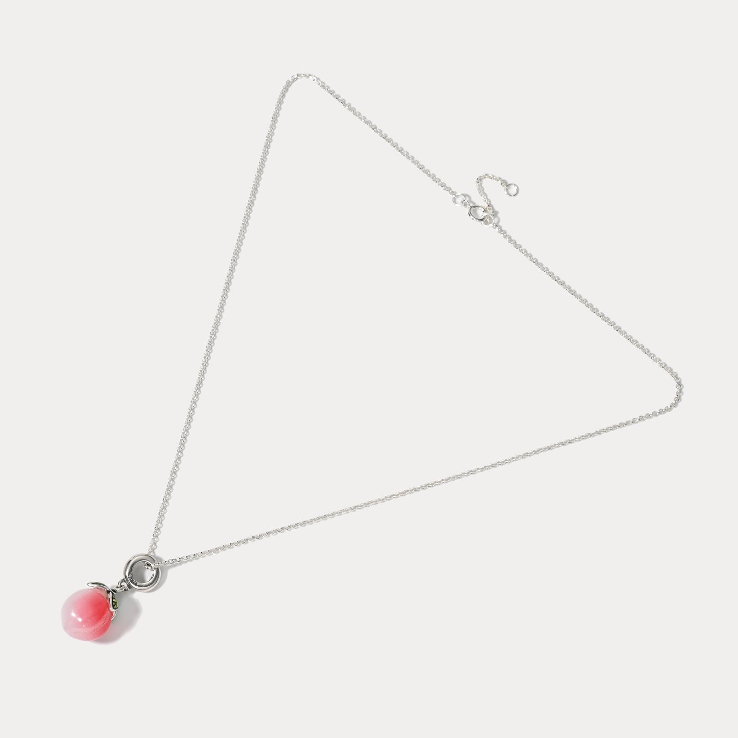 Silver Peach Pendant Necklace