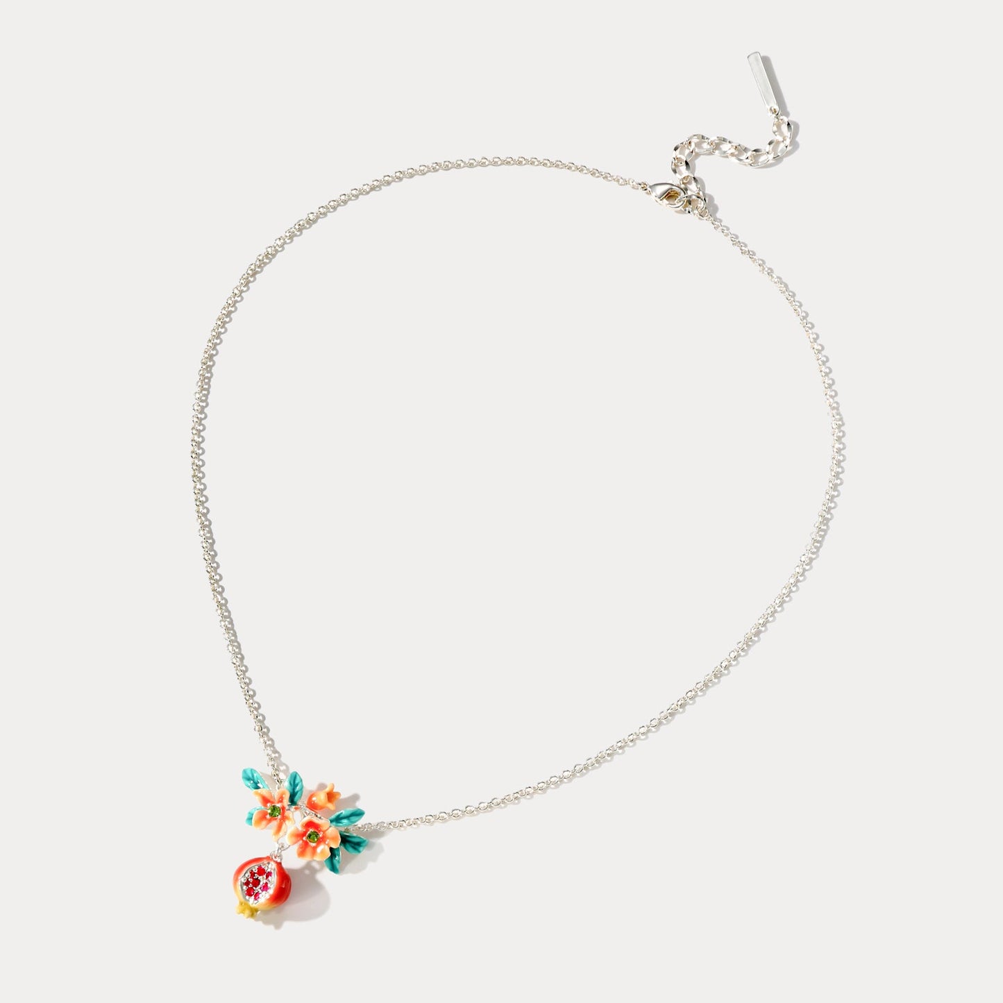 Sliver Pomegranate Flower Necklace