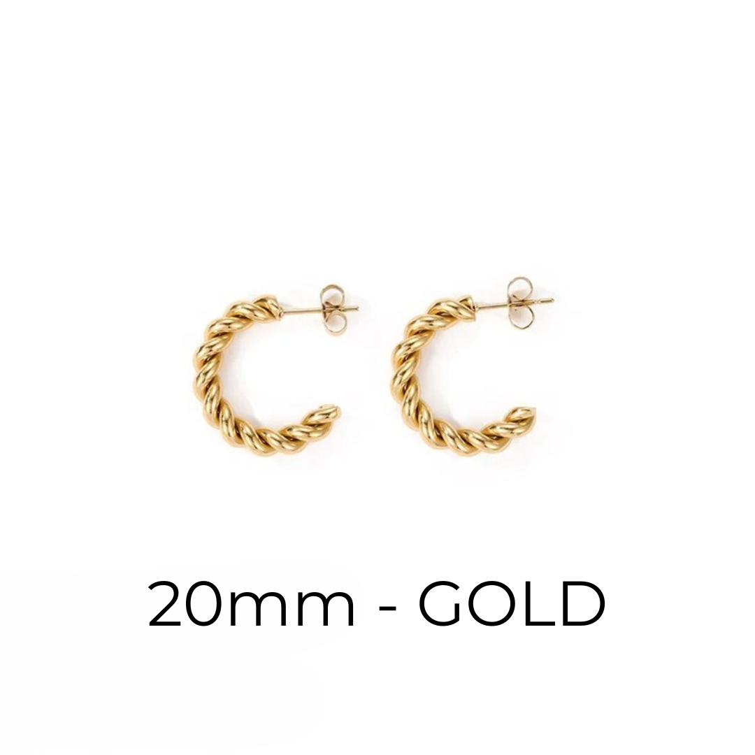 Twisted Hoop Earrings – Gold & Silver