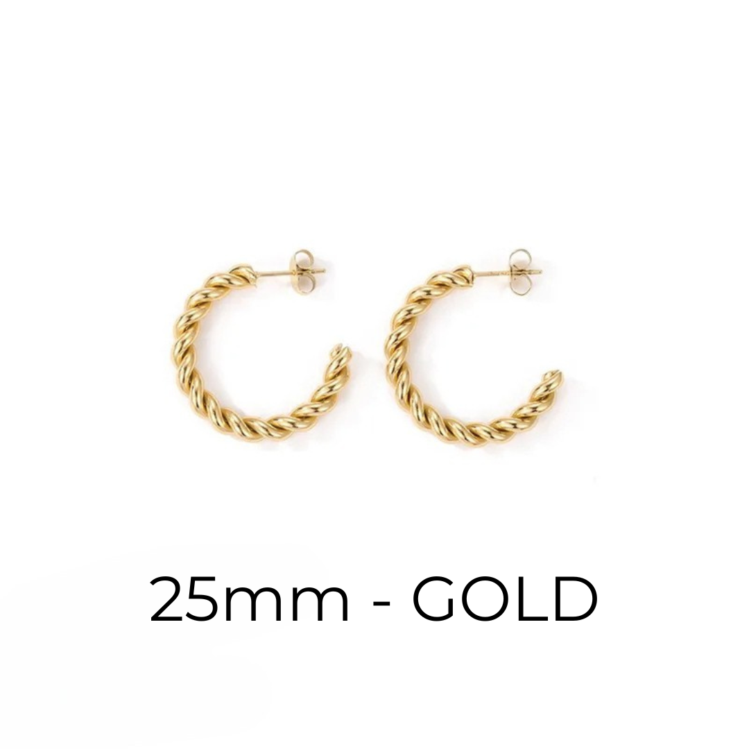 Twisted Hoop Earrings – Gold & Silver