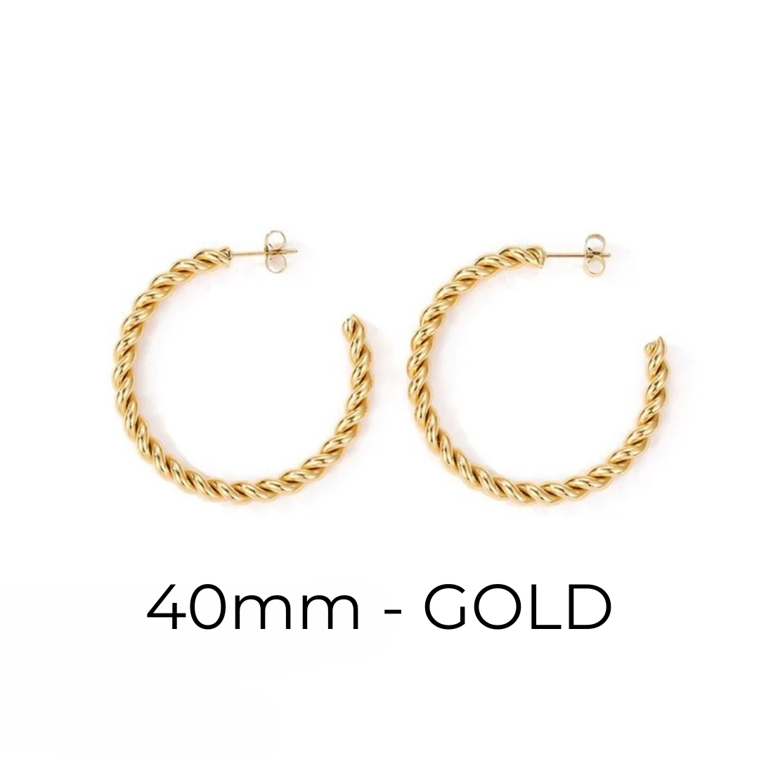 Twisted Hoop Earrings – Gold & Silver