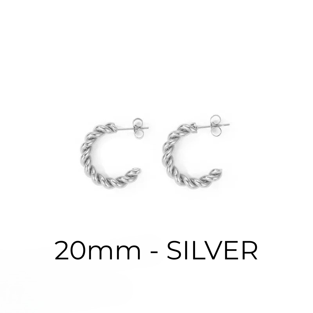 Twisted Hoop Earrings – Gold & Silver