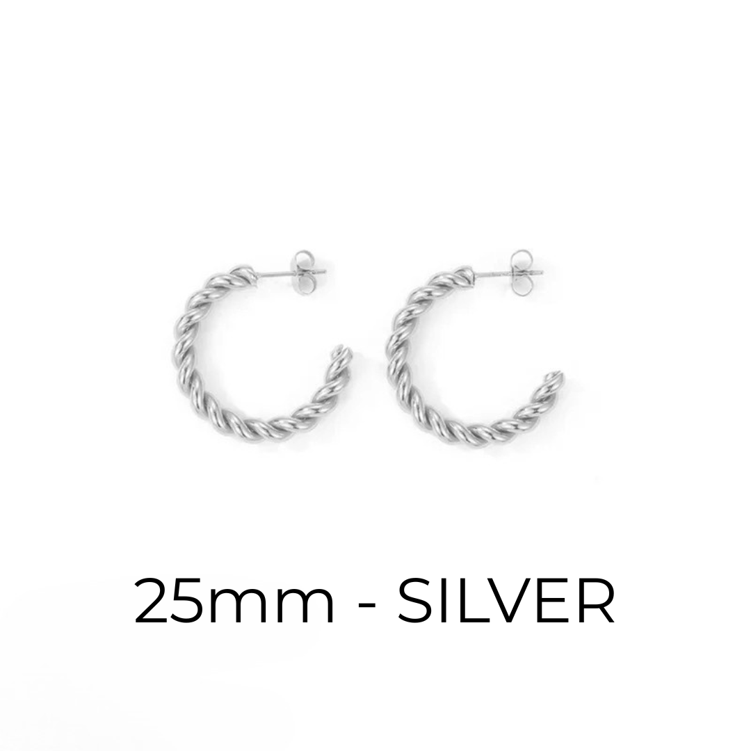 Twisted Hoop Earrings – Gold & Silver