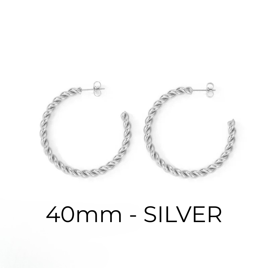 Twisted Hoop Earrings – Gold & Silver