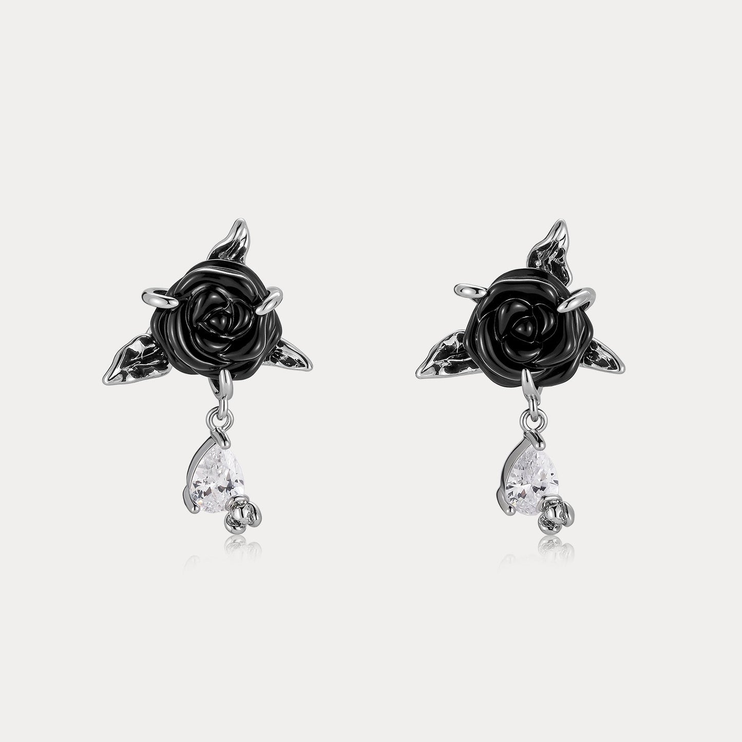 Black Rose Earrings