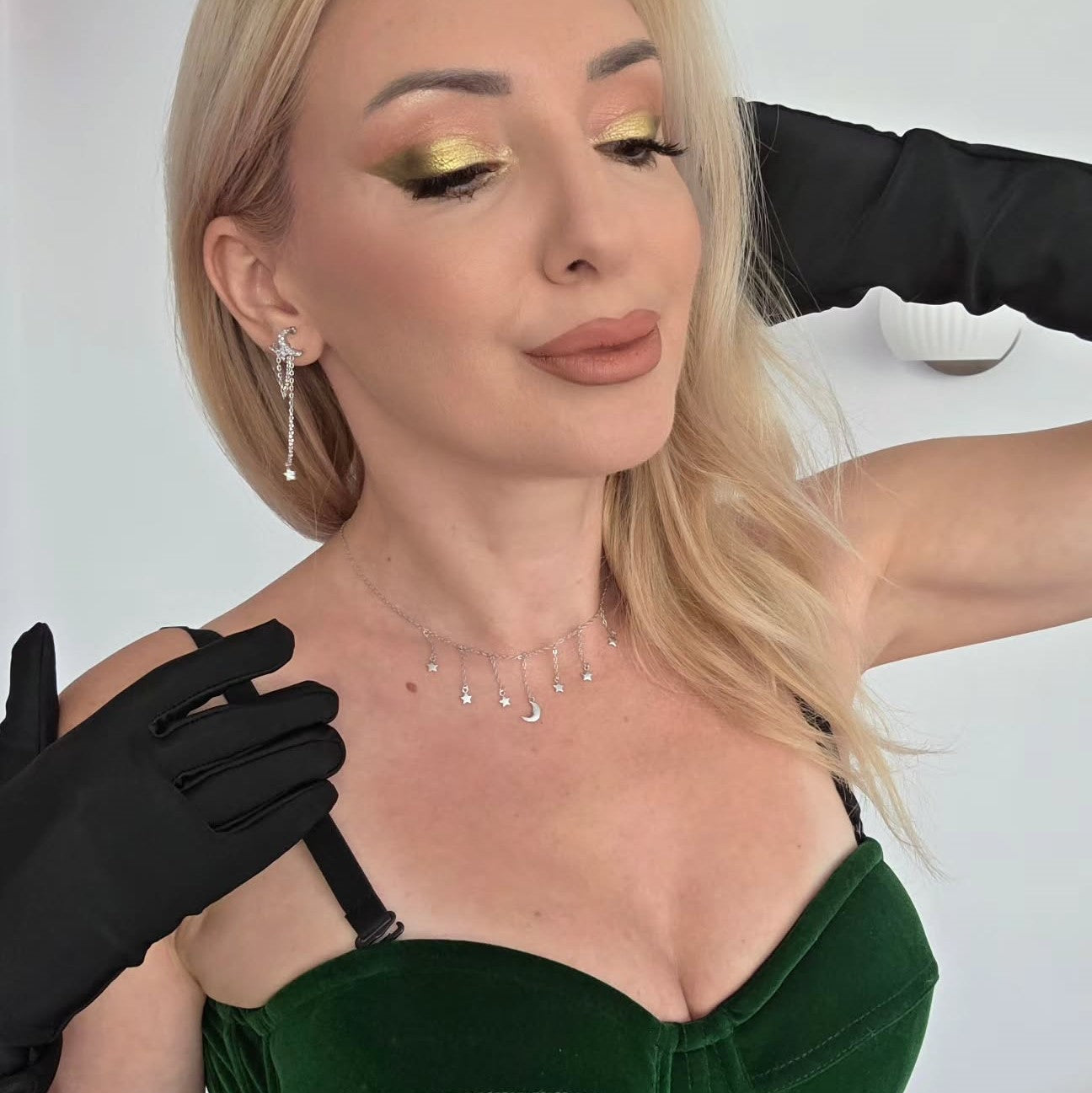 Moon and Star Drop Earrings