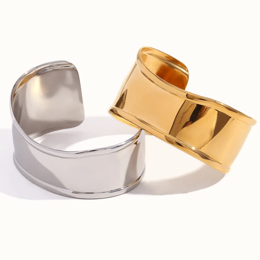Eclipse - Wide Cuff Bracelet Gold SIlver
