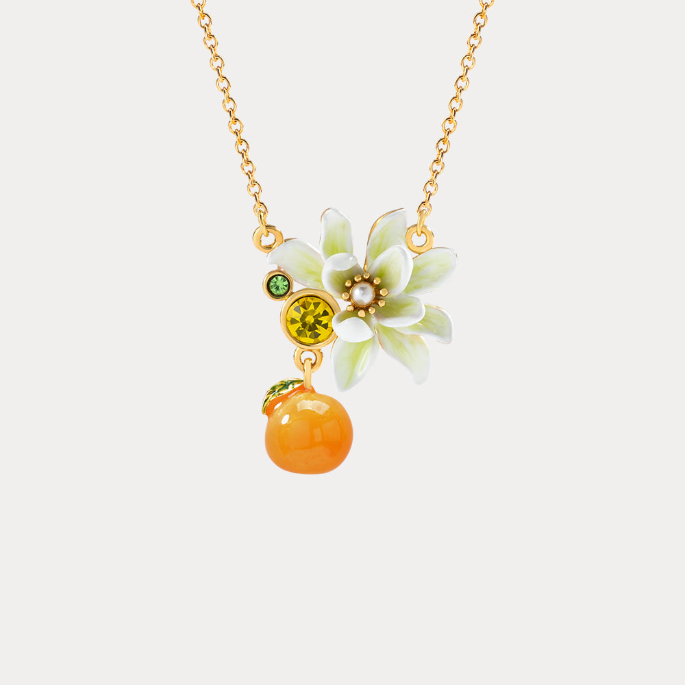 Orange Flower Necklace