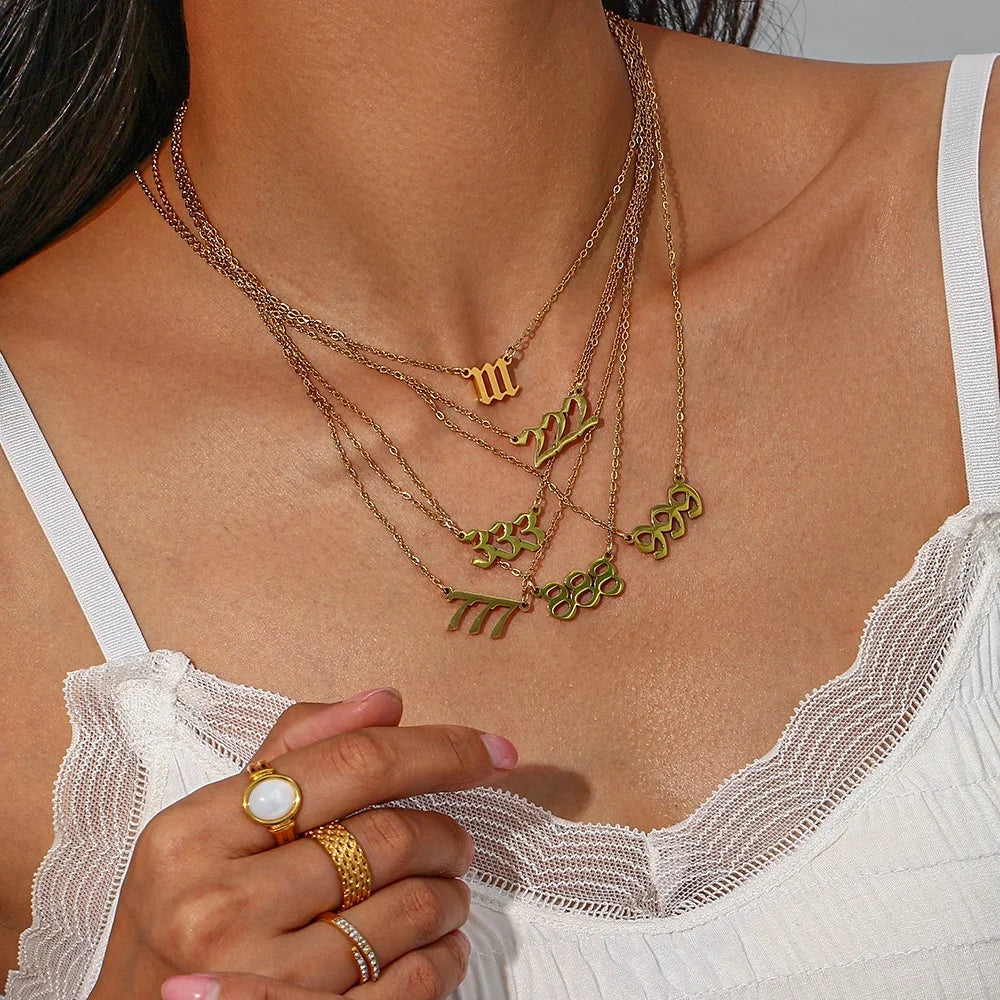 Angel Numbers 18k Gold Necklace