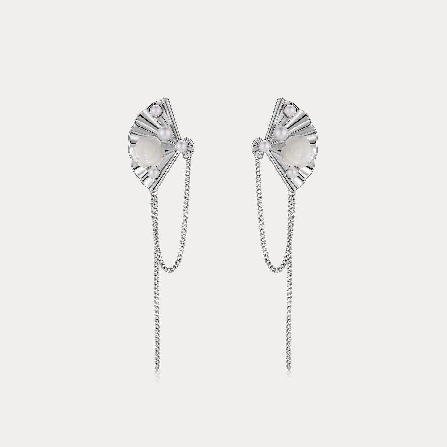 Folding Fan Dangle Earrings