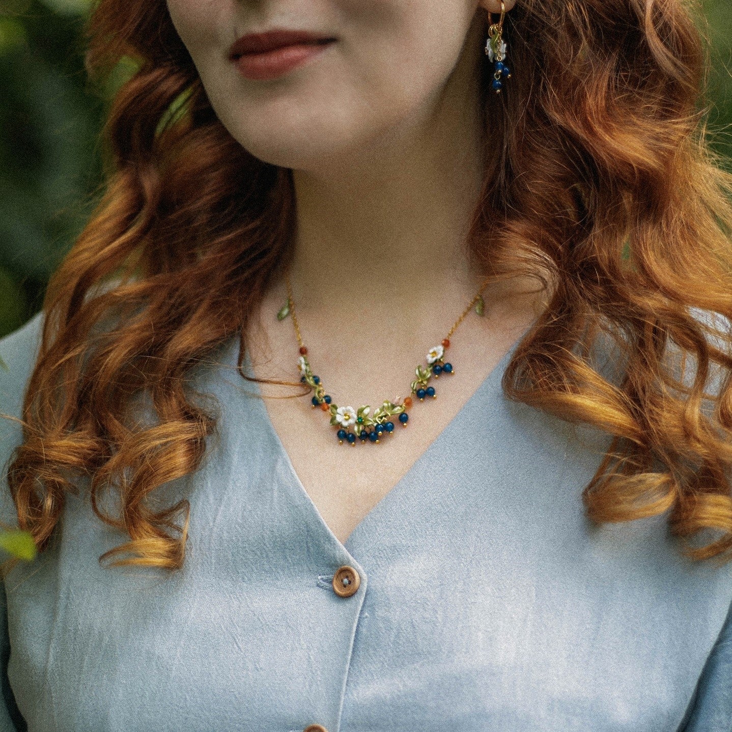 Blueberry Flower Necklace