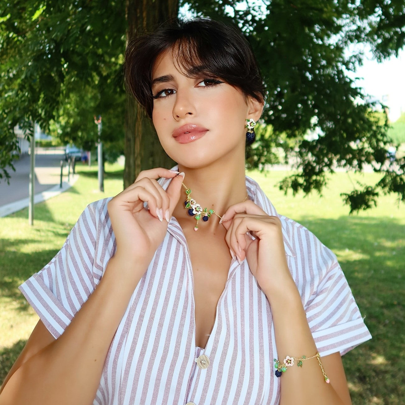 Blackberry Flower Earrings