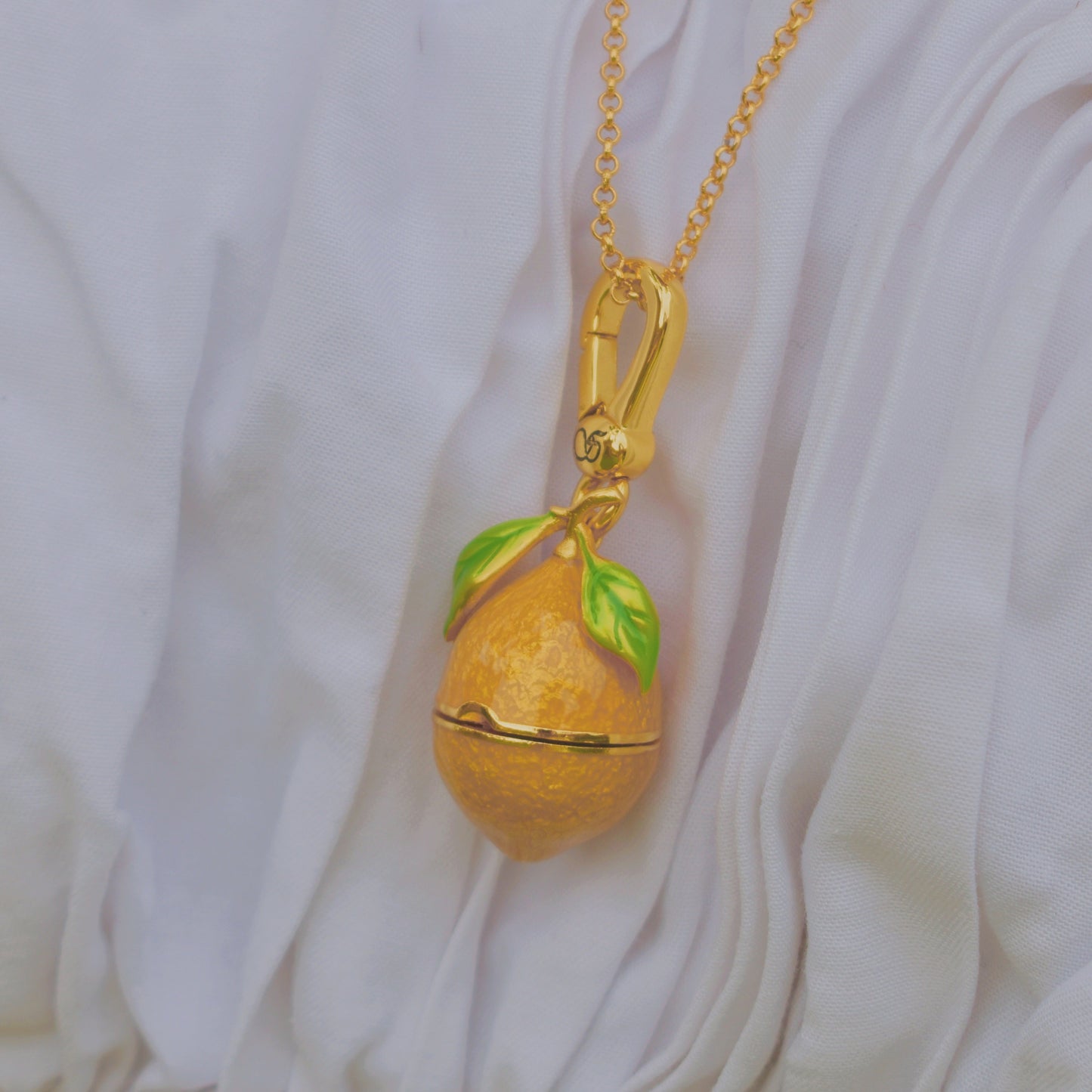 Lemon Locket Pendant Necklace