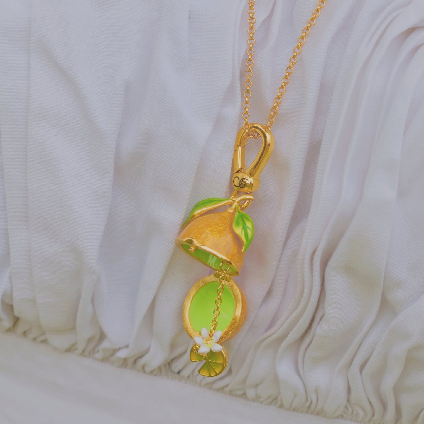 Lemon Locket Pendant Necklace