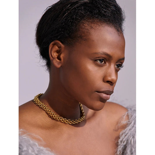 Luminous Link -18k / Silver Chain Statement Necklace