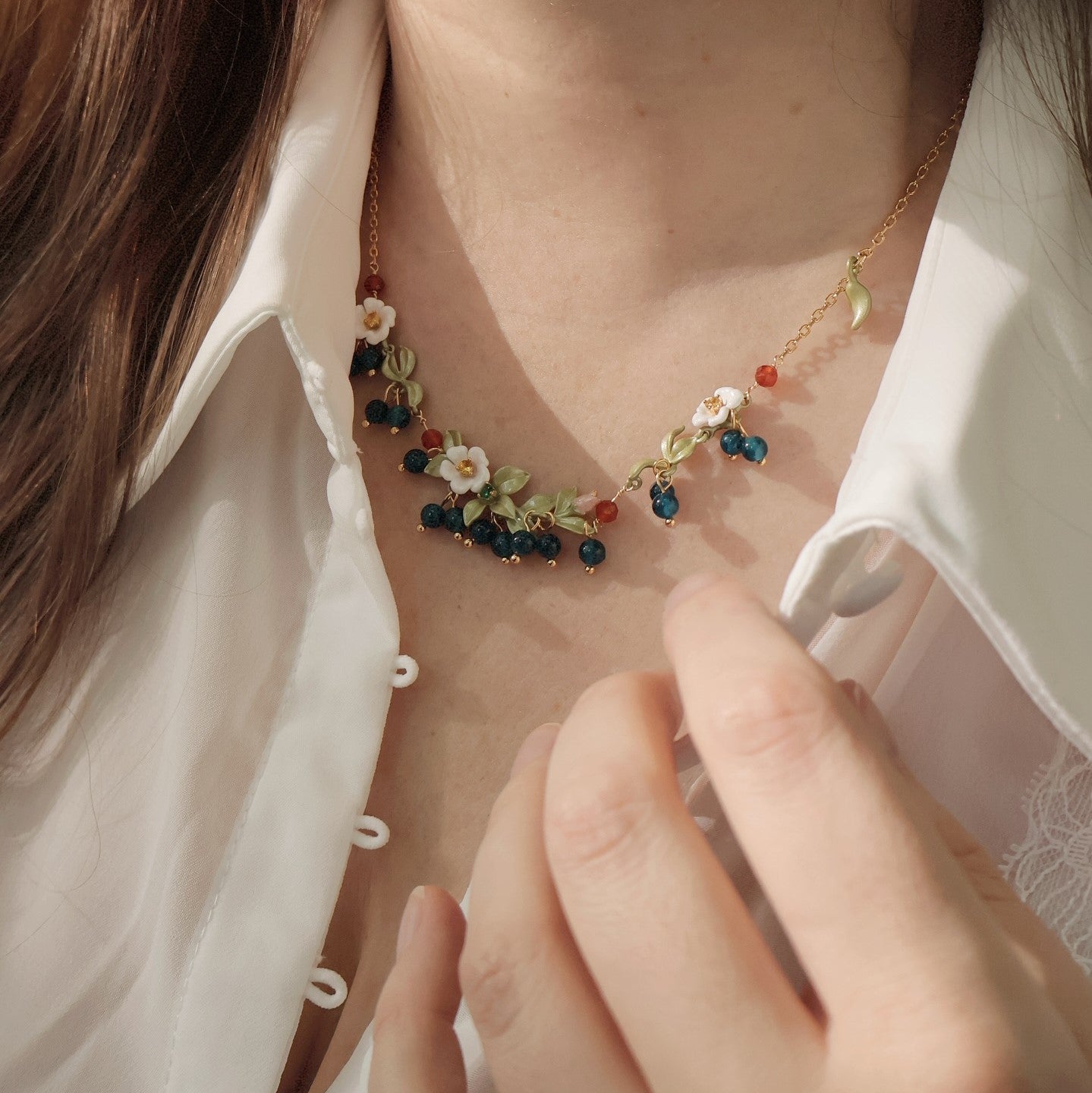 Blueberry Flower Necklace
