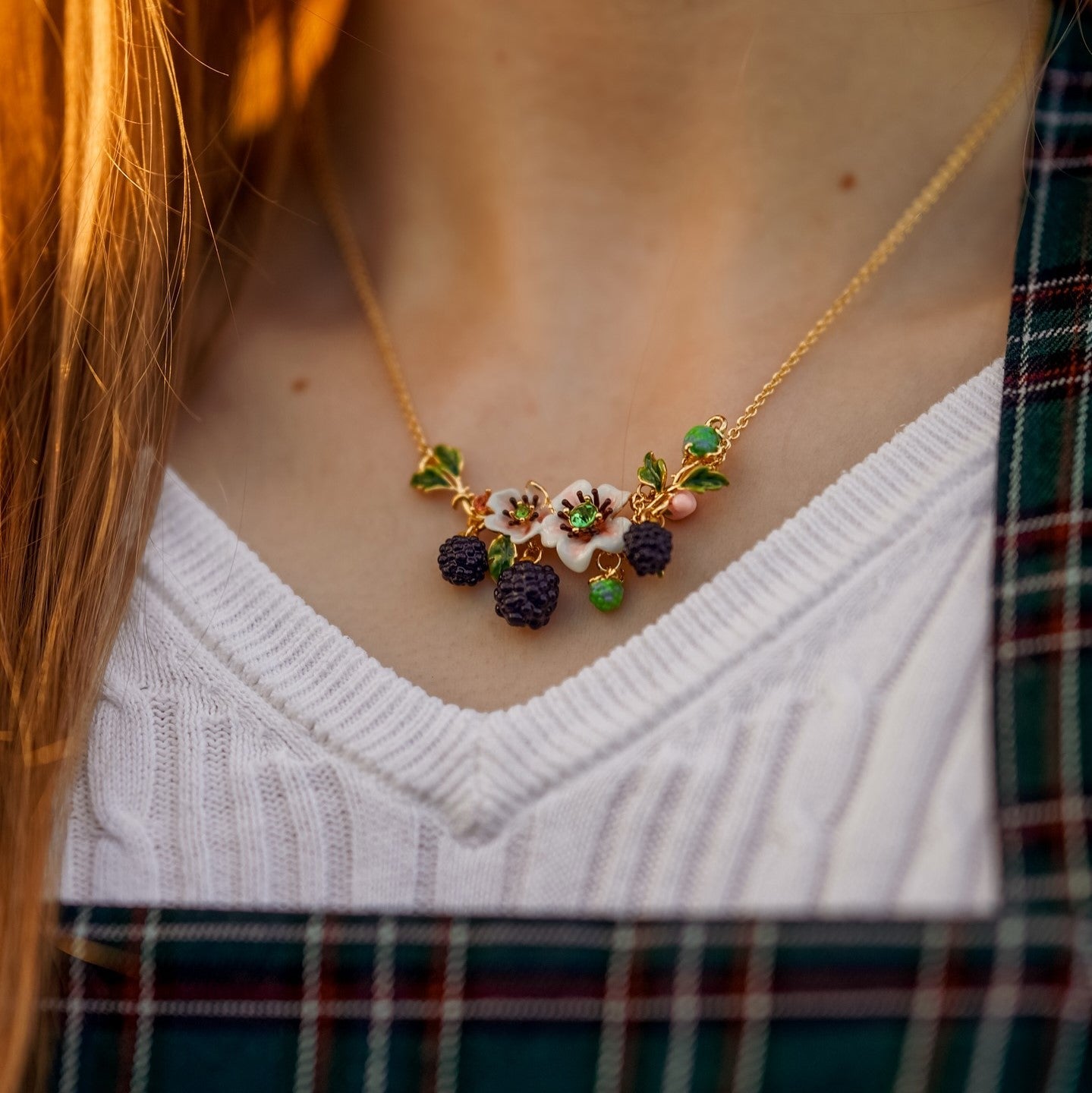 Blackberry Flower Necklace