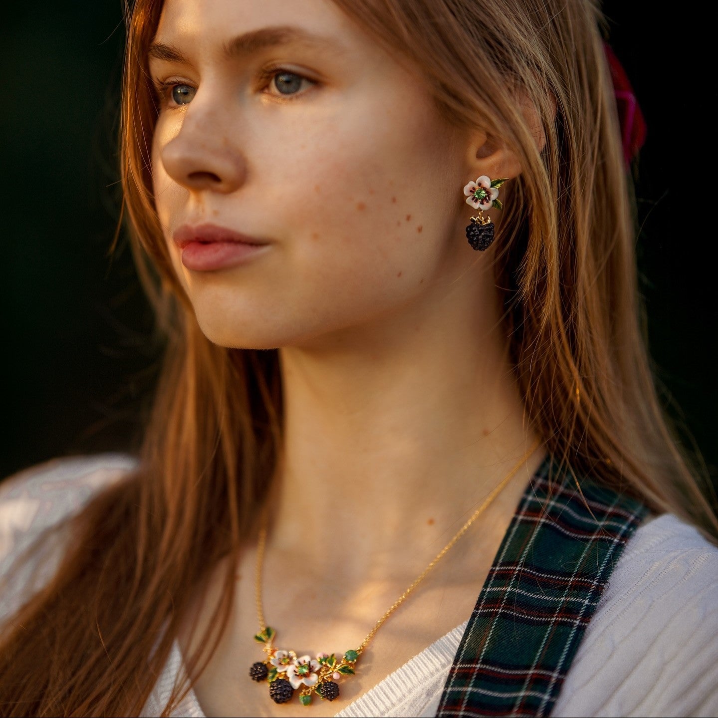 Blackberry Flower Necklace