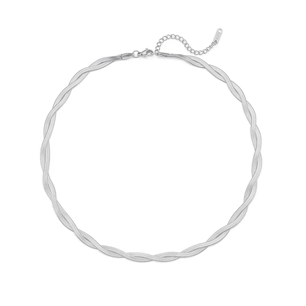 Unity - 18k Necklace and Bracelet Set Double Layer Twisted