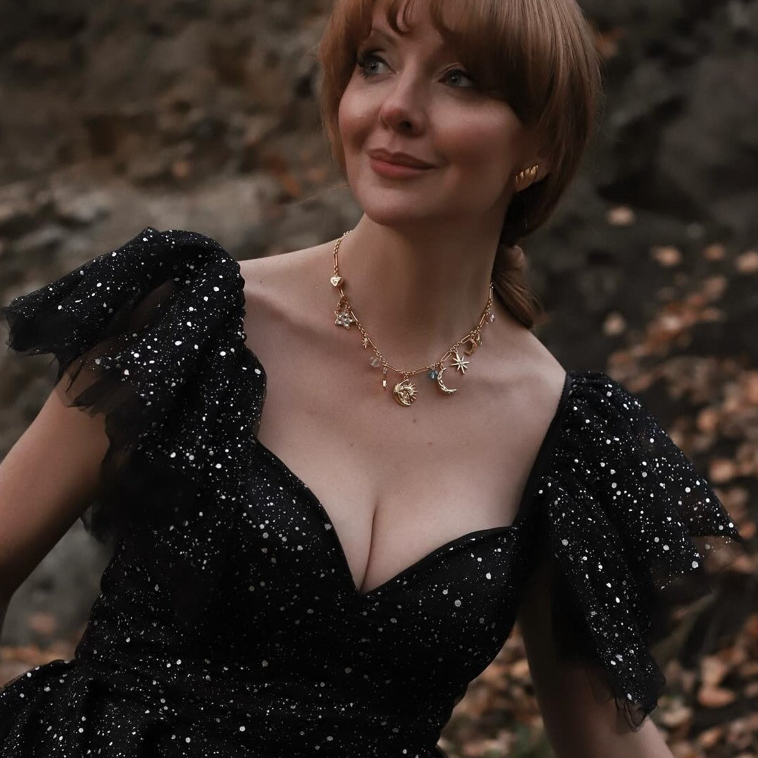 Moon Star Charm Necklace