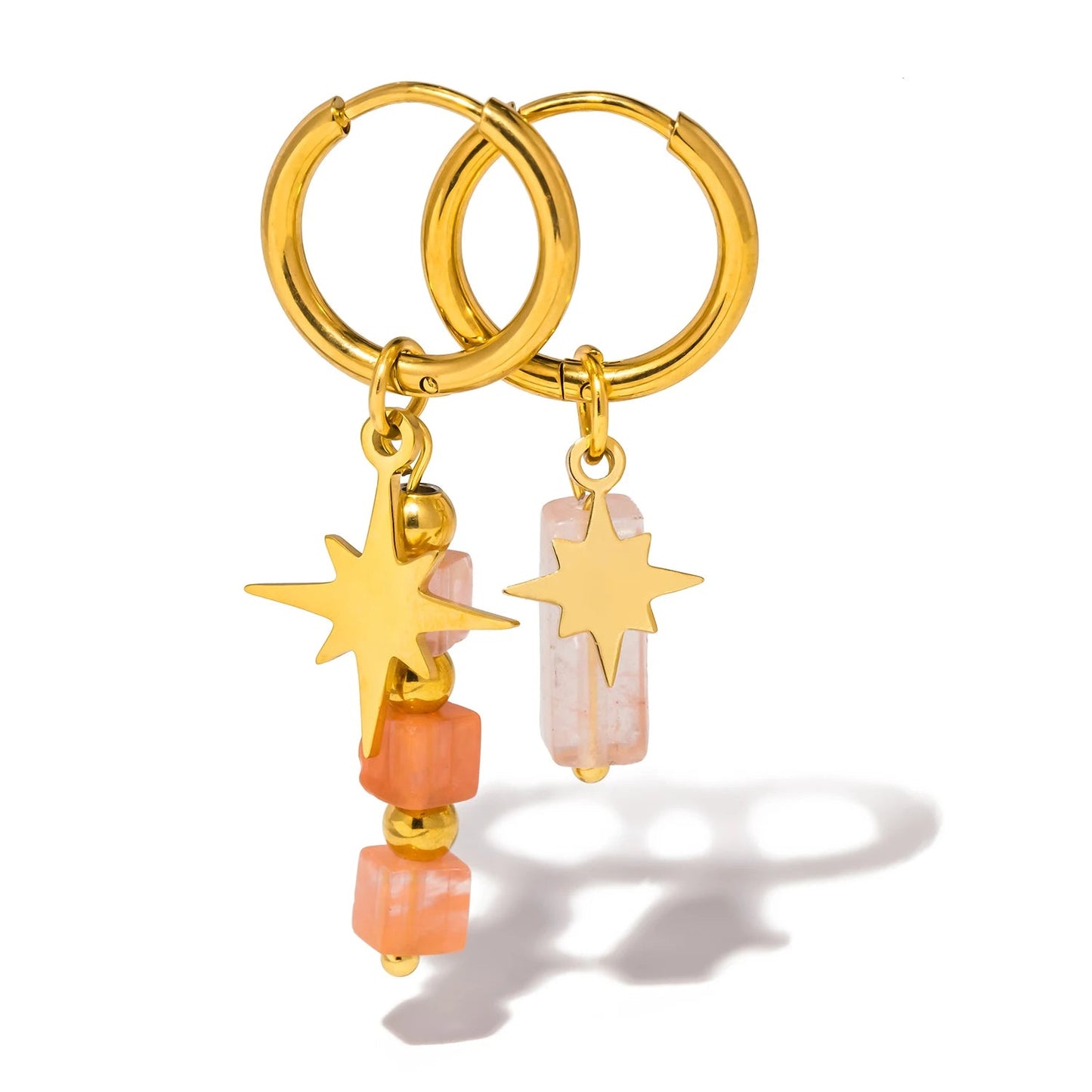 Wishing Star - Gemstone Gold Earrings