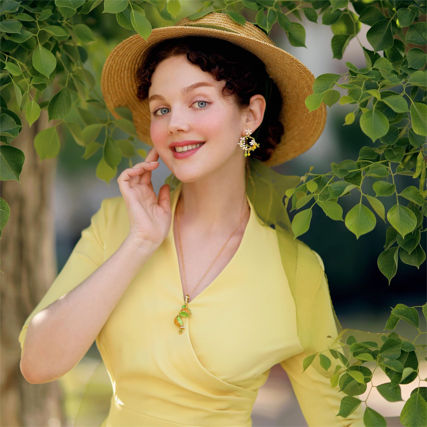 Lemon Locket Pendant Necklace