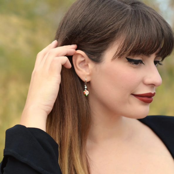 Silver Pomegranate Earrings