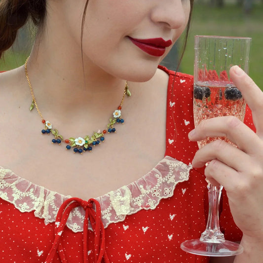Blueberry Flower Necklace