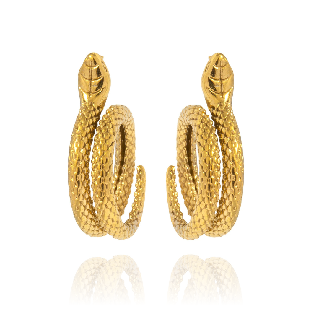 Snake Stud Earrings Gold / Silver