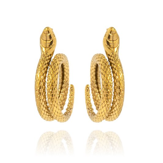 Snake Stud Earrings Gold / Silver