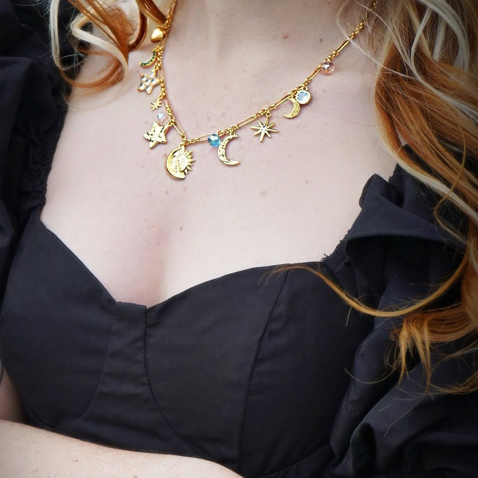Moon Star Charm Necklace