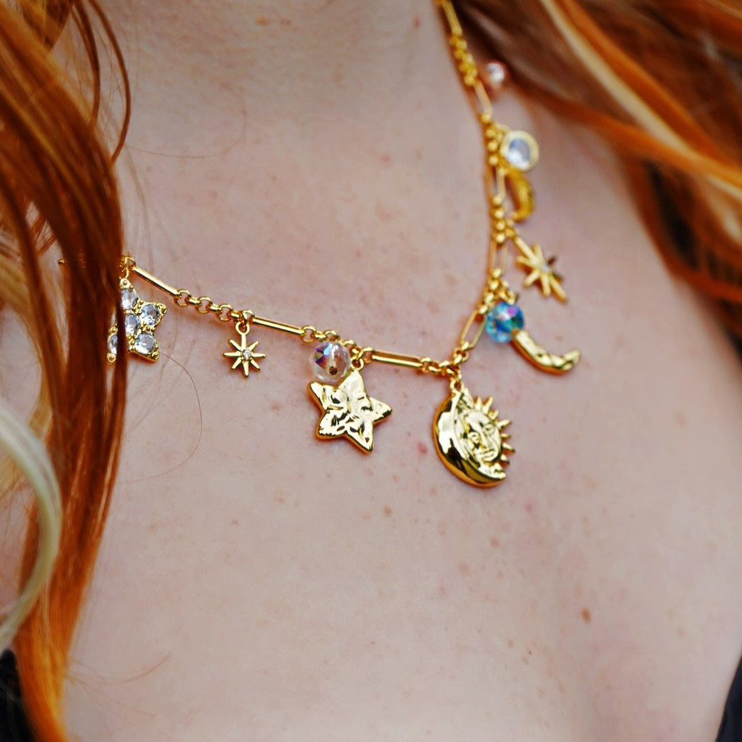 Moon Star Charm Necklace