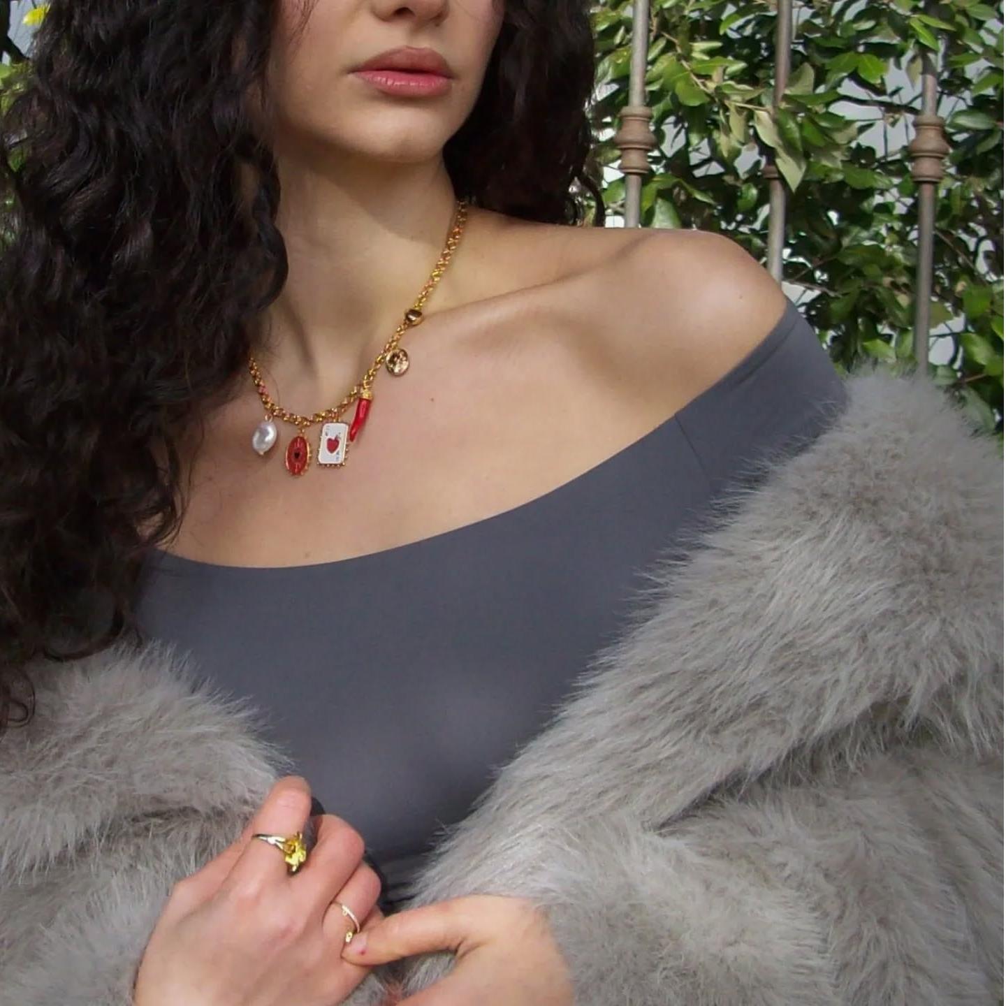 Queen's Card Charm Necklace