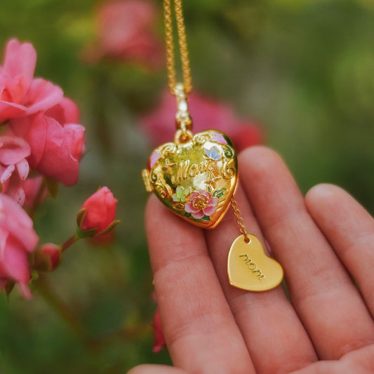 Mom Heart Locket Necklace