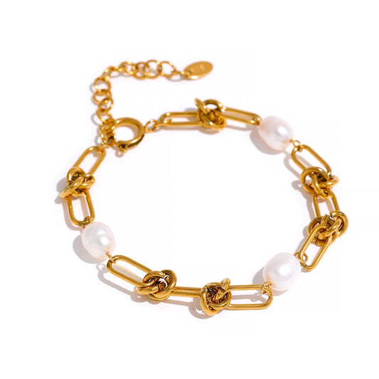 Capri Sunset Baroque Pearl Bracelet – Gold