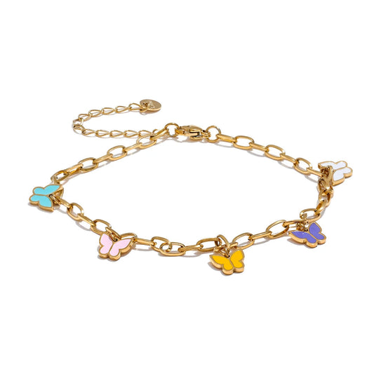 Butterfly Gold / Silver Bracelets with Enamel