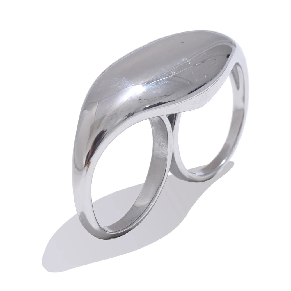 Duality – Double Band Statement Ring in Gold & Silver