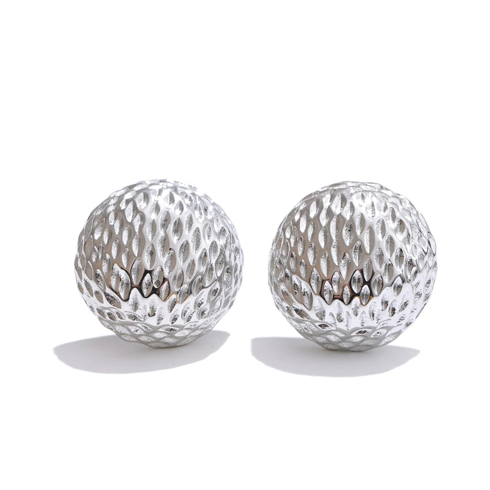 Mirelle -  Textured Stud Earrings Gold Silver