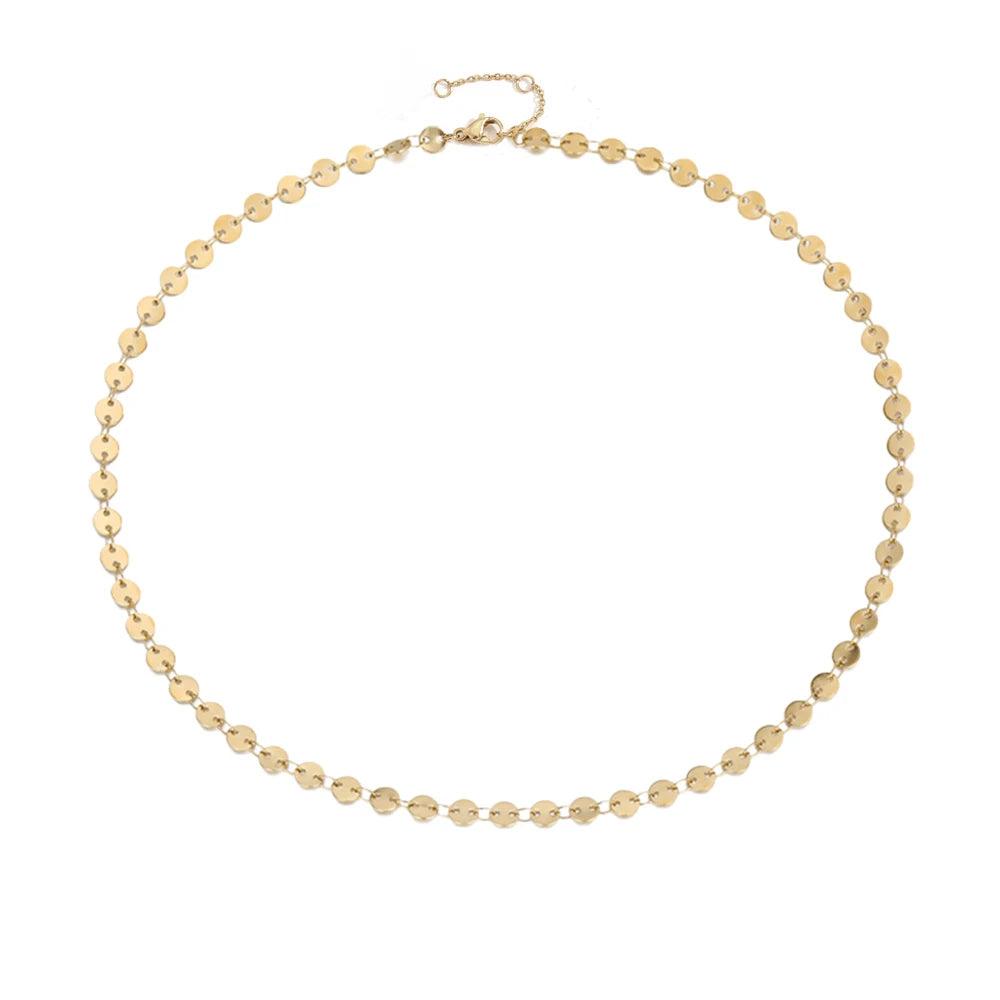 Disc Chain Choker Gold/Silver for Women